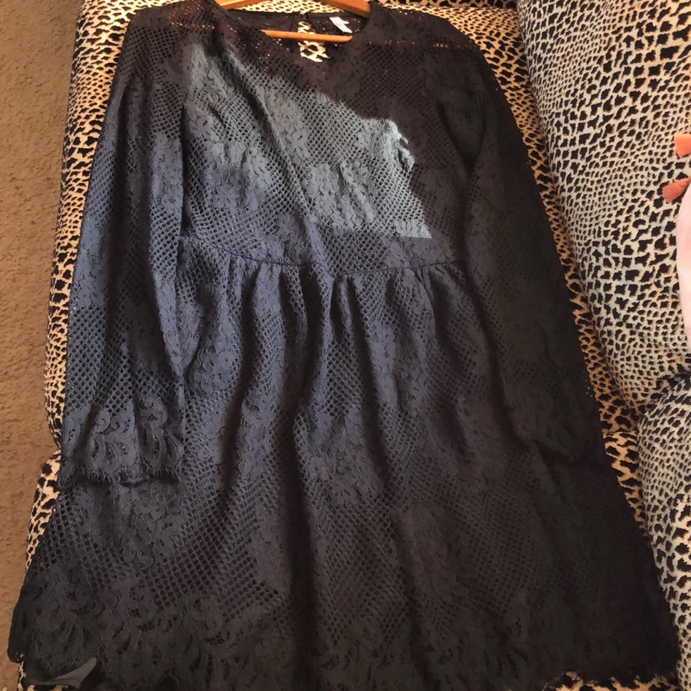 Lace crochet skater A-line dress (XL)